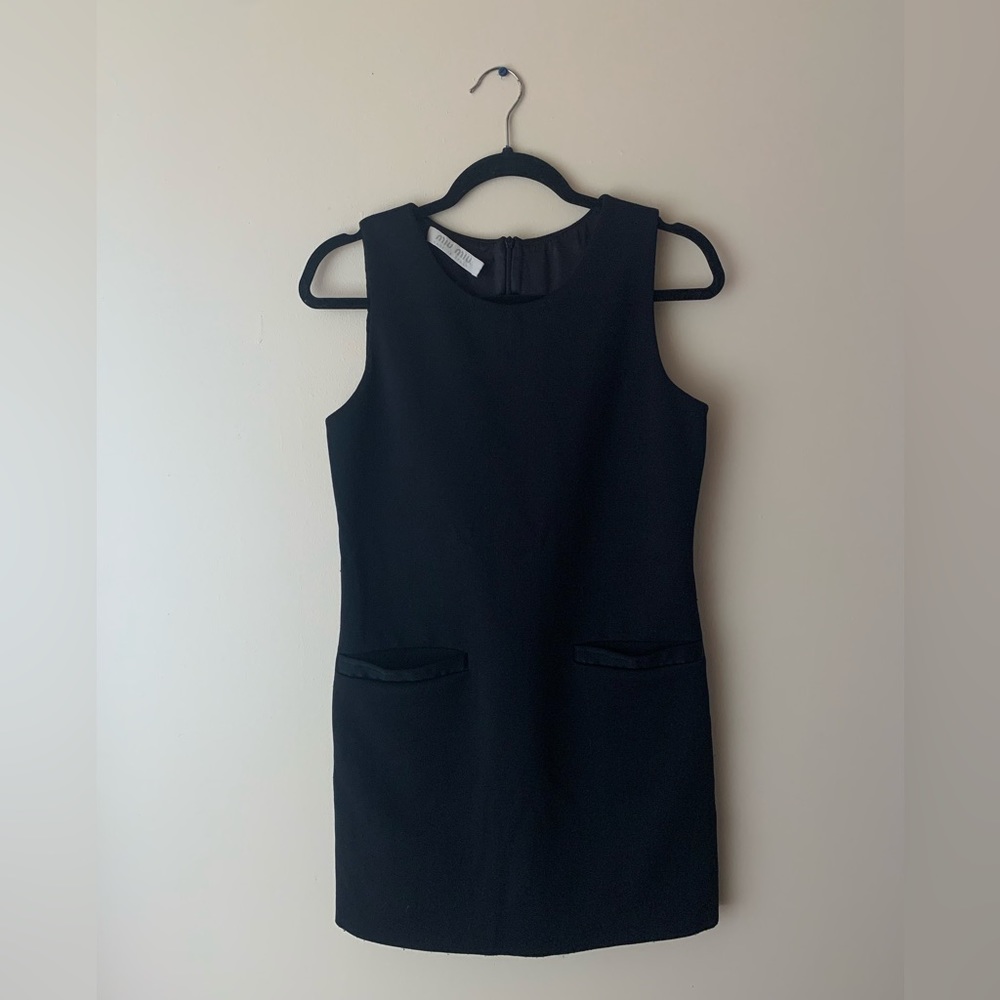 Authentic Miu Miu Black Boucle Sleeveless Italian Shift Dress 42 - Picture 4 of 12